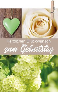 Minikarten Herzl.Glückw.z.Geburtstag10087 Happy mit Holzklammer 52x74mm