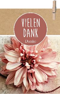 Minikarten VIELEN DANK Danke 11955 Crafty inkl.Holzklammer52x74mm