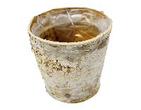 Topf Birke / Birkentopf NATUR Ø7,5xH5,5cm mit Folie