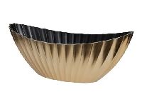 Schiffchen Kunststoff gold geriffelt 36x15x14cm
