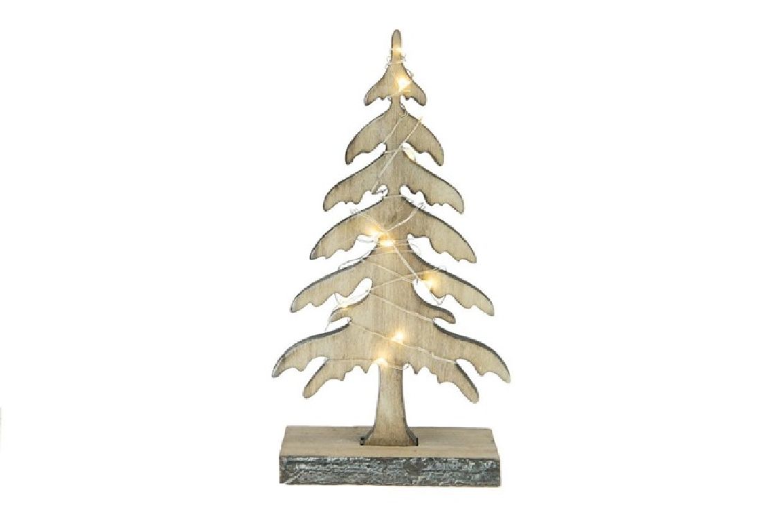 Holztanne mit LED-Licht NATUR-WASH 36174 11x6x20cm (2xAA nicht enth.)