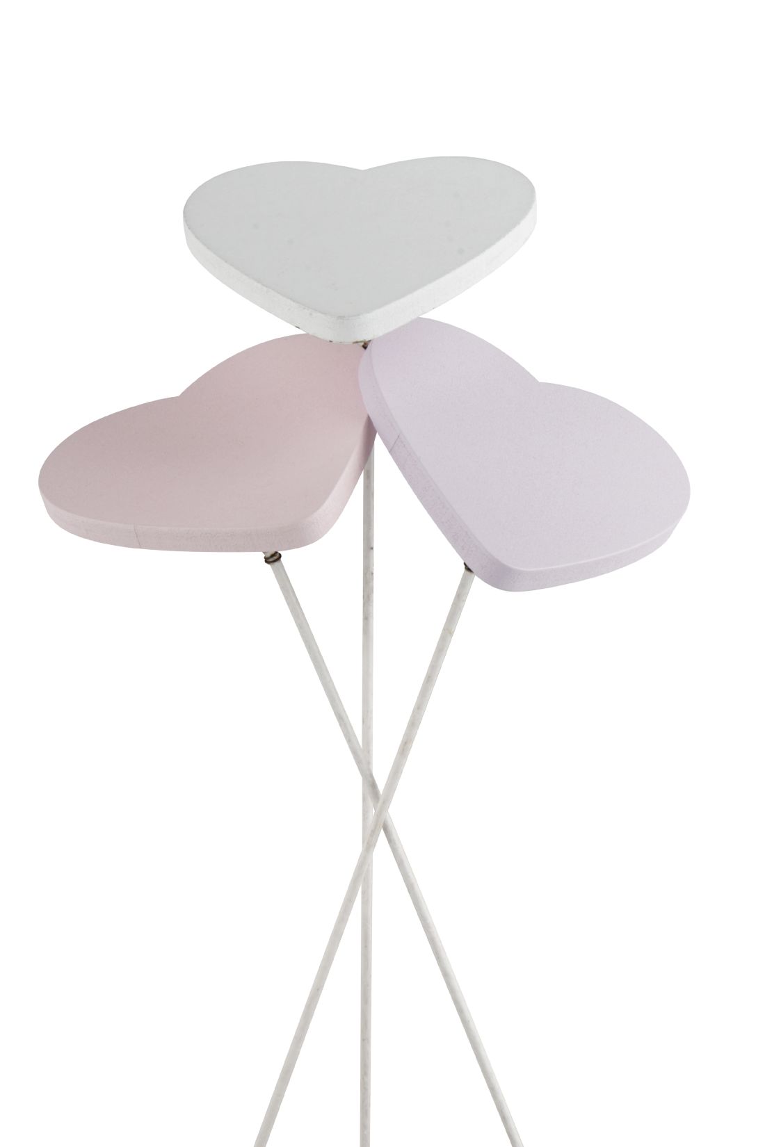 Herzstecker Dreierlei flieder-weiss-rosa 25472104 6cm Wipppick Holz