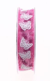 Band Schmetterlingtanz rosa-pink 540025 660 B:25mm L:20Meter