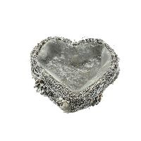Pflanzgefäß Rebe-Zapfen GRAU-WEISS 22 934 Herz 18x8cm Pflanzherz