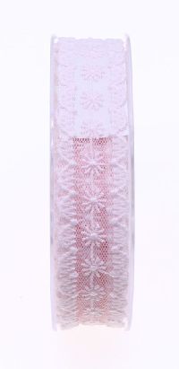 Spitzenband Blumen rosa 148225 107 B:25mm L:10Meter