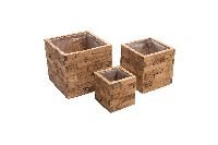 Schublade Holzstücke S/3 natur 18x18x16,5cm 03hob 10x10x10cm + 13,5x13,5x14,5cm