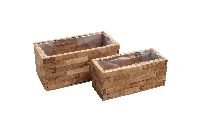 Schublade Holzstücke S/2 natur 03hob 24x10x10,5cm + 28x14x12,5cm