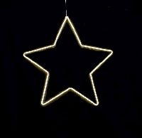 LED Neon Stern mit Timer Netzbetrieb innen&außen warmwe 36cm 140er LED 6/18Std Timer